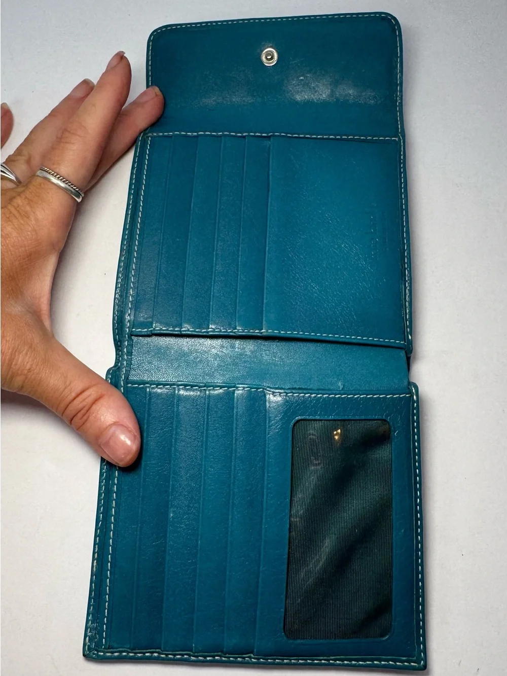 Kate Landry Genuine Leather Kiss-Lock Wallet